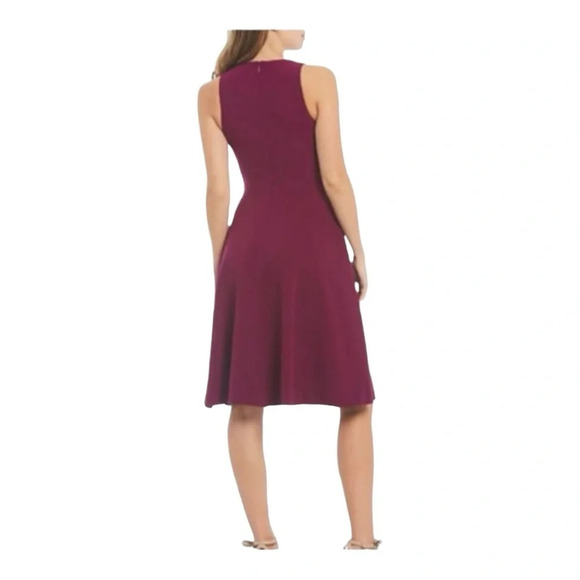 Dress the Population Catalina Crepe‎ V-Neck Sleeveless Fit-and-Flare Dress NWT - Picture 9 of 9